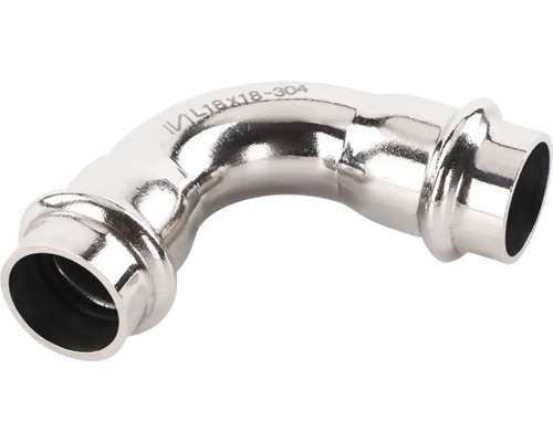 Lisovacia tvarovka z nehrdzavejúcej ocele, koleno 90 stupňov, 18x18 milimetrov