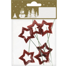 Ozdobné trblietavé hviezdy na drôte pre floristické dekorácie