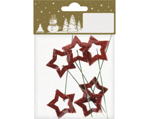 Ozdobné trblietavé hviezdy na drôte pre floristické dekorácie