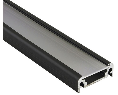 Profil FK technics FKU11 pre LED plexi 2 m hliník čierný elox Hliníkový profil pre LED pásiky