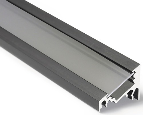 Profil FK technics FKU60 pre LED plexi 2m hliník čierný elox