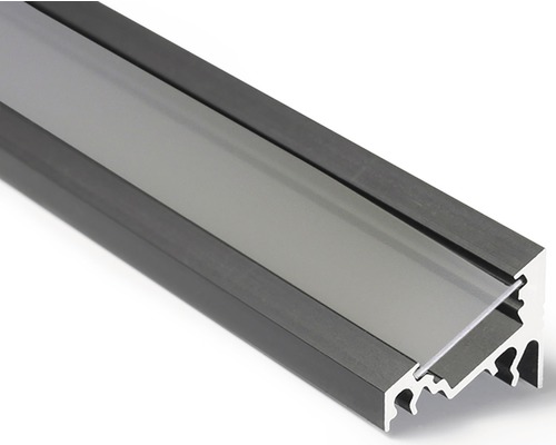 Profil FK technics FKU60 pre LED plexi 2 m hliník čierný elox Hliníkový profil pre LED pásiky s krytom