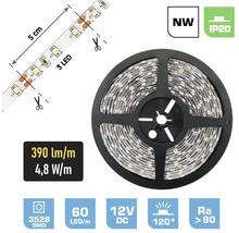 LED pásik na cievke, dá sa strihať každých päť centimetrov, stupeň krytia IP20