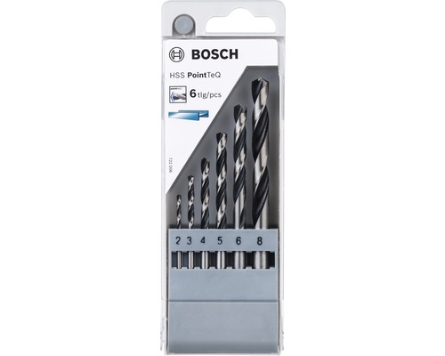 Logo Bosch. Súprava vrtákov do kovu HSS PointTeQ, 6-dielna
