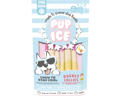Chladiaca pochúťka Pup Ice pre psov s jahodou a banánom 2 ks 90 g Chladiaca pochúťka Pup Ice pre psov s jahodou a banánom 2 ks 90 g