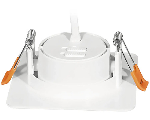 Štvorcové stropné vstavané bodové svietidlo s upevňovacími pružinami