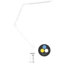 Stolná lampa so svorkou a symbolom CCT na reguláciu teploty farieb