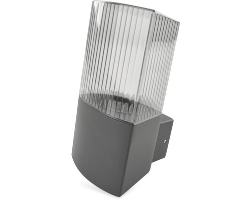 Sivé nástenné svietidlo s rebrovaným tienidlom
