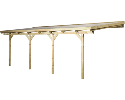 Drevený prístrešok s plochou strechou