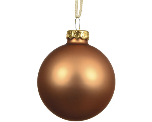 Vianočná ozdoba sklenená guľa Ø 15 cm medená farba Vianočná guľa na zavesenie