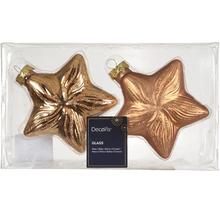 Dve sklenené vianočné ozdoby v tvare hviezdy v sade