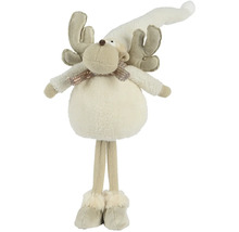 Dekoratívny los s čiapkou, parožím a šálom ako vianočná dekorácia