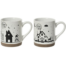 Dva keramické hrnčeky s vianočnými motívmi.