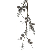 Dekoratívna šišková girlanda s vetvami a snehovým efektom