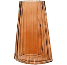 Dekoratívna sklenená váza s rebrovanou textúrou