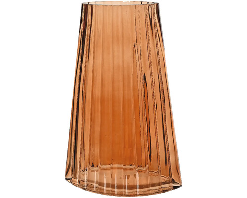 Dekoratívna sklenená váza s rebrovanou textúrou