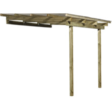 Drevená stavebnica pre stavbu prístrešku pre auto s dvomi stĺpikmi