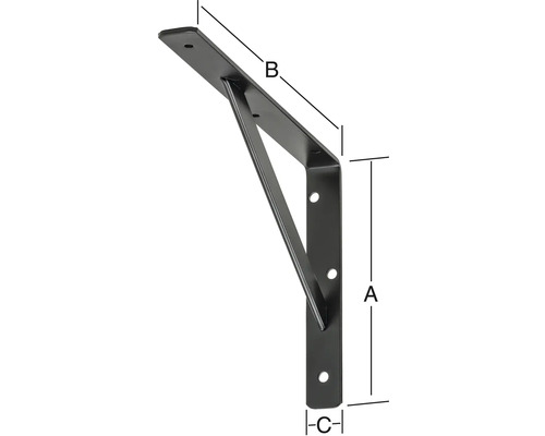 Policová konzola s rozmermi