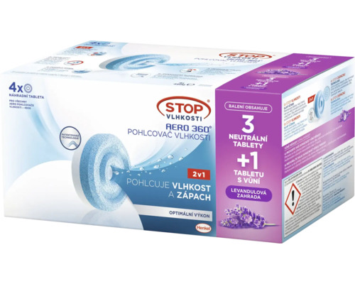 Stop Vlhkosti Aero 360 stupňov náhradné tablety, balenie po štyroch kusoch
