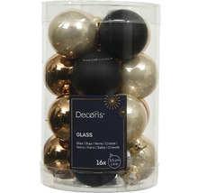 Sada šestnástich sklenených vianočných gúľ