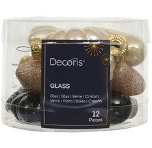 Sklenené vianočné gule, sada 12 kusov