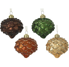 Štyri ozdobné šišky vianočné gule s vešiakmi