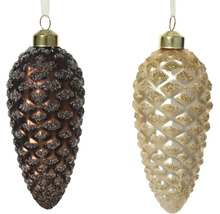 Dve šišky na zavesenie ako ozdoby na vianočný stromček