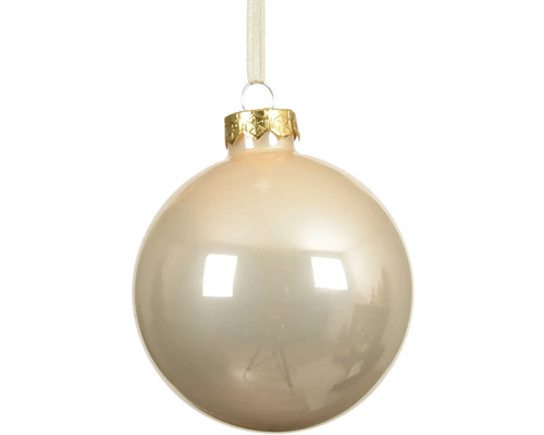 Vianočná ozdoba sklenená guľa Ø 15 cm lesklá zlatá Vianočná guľa so závesom