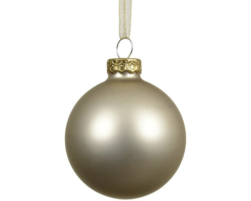 Vianočná ozdoba sklenená guľa Ø 15 cm matná zlatá Vianočná guľa so závesom