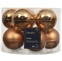 Balenie desiatich sklenených vianočných gúľ s priemerom šesť centimetrov