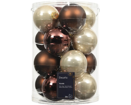 Balenie 16 sklenených vianočných gúľ