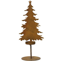 Dekoratívna kovová jedľa so svietnikom na čajové sviečky