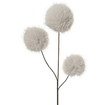 Dekoratívna okrasná vetva s tromi nadýchanými kvetnými hlavami