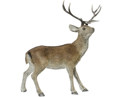 Dekoratívna figúrka jeleň umelá kožušina 56 x 9 x 67 cm hnedý Dekoratívna figúrka stojaceho jeleňa