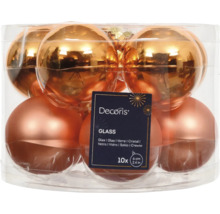 Balenie desiatich sklenených vianočných gúľ, priemer šesť centimetrov