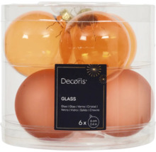 Balenie šiestich sklenených vianočných gúľ, priemer šesť centimetrov