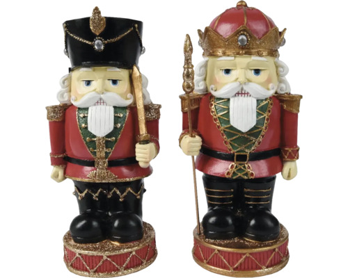 Figúrka luskáčik 26 cm Dve dekoratívne figúrky luskáčikov v tradičnej uniforme