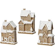 Tri ozdobné perníkové chalúpky na vianočné obdobie