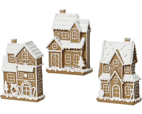 Tri ozdobné perníkové chalúpky na vianočné obdobie