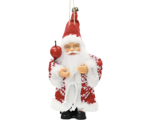 Závesná dekorácia Santa s čerešňou Vianočná ozdoba Santa Claus s jablkom