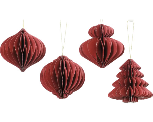 Dekoratívne papierové ozdoby na Vianoce v rôznych tvaroch