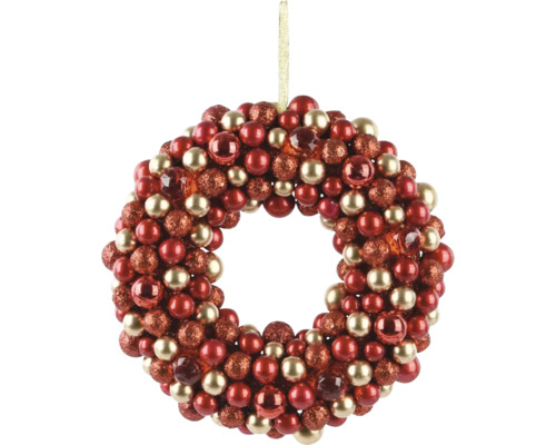 Dekoratívny vianočný veniec s guľami