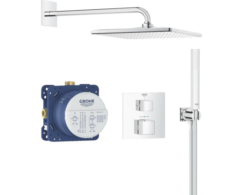 Sprchový systém Grohe s hlavovou sprchou, ručnou sprchou, termostatom a podomietkovým telesom