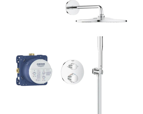 Sprchový systém Grohe Rainshower SmartActive s hlavovou sprchou, ručnou sprchou, termostatom a podomietkovou inštalačnou jednotkou