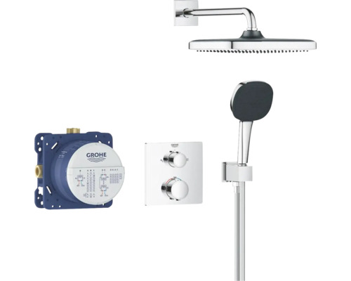 Sprchovací systém Grohe Rainshower SmartActive s hlavovou sprchou, ručnou sprchou a podomietkovým termostatom