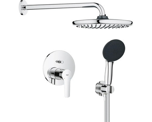 Sprchová súprava s hlavovou sprchou, ručnou sprchou a pákovou zmiešavacou batériou na montáž na stenu