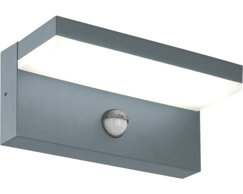 LED vonkajšie nástenné svietidlo ECOPLANET ALDA IP44 9 W 700 lm 4000 K čierne so senzorom pohybu Sivé vonkajšie nástenné svietidlo so snímačom pohybu