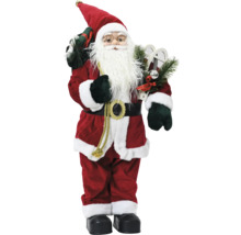 Figúrka Santa Clausa s vrecom darčekov a snežnicami