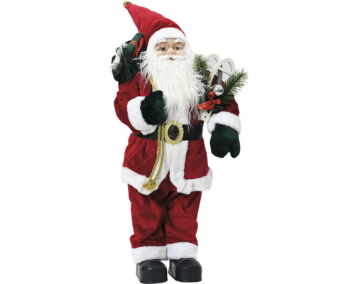 Figúrka Santa Clausa s vrecom darčekov a snežnicami