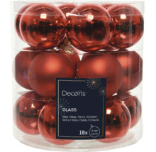 Balenie 18 sklenených vianočných gúľ, každá s veľkosťou 4 cm